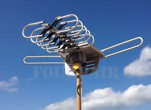 [49675 sold]HDTV 1080P Outdoor Amplified Digital Antenna 360 Rotor HD TV UHF VHF FM 150 Mile