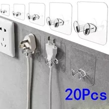 [9504 sold]:5/10/20 Pcs Wall Storage Hook Punch-free Power Plug Socket Holder Kitchen Stealth Hook Wall Adhesive Hanger Bathroom