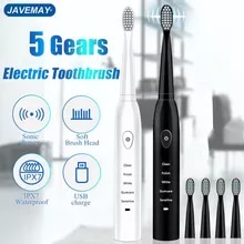 [8206 sold]:Powerful Ultrasonic Sonic Electric Toothbrush USB Charge Rechargeable Tooth Brush Washable Electronic Whitening Teeth Brush J110