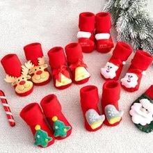 [17745 sold]:Kids Children's Socks for Girls Boys Non-slip Print Cotton Toddler Baby Christmas Socks for Newborns Infant Short Socks Clothing