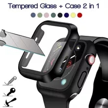 [6188 sold]:360 full Screen Protector hard Case for Apple watch 8/7/6/SE/5/4/3/2/1 cover Tempered glass film for iwatch 41MM 45MM 40MM 44MM