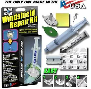 [18970 sold]BLUE STAR DIY WINDSHIELD GLASS REPAIR KIT STONE DAMAGE CHIP MODEL # 777