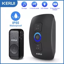 [6859 sold]:KERUI M525 Outdoor Wireless Doorbell Waterproof Smart Home Door Bell Chime Kit LED Flash Security Alarm Welcome House Melodies