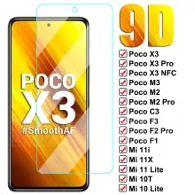 [7704 sold]:9D Tempered Glass For Xiaomi Poco X3 NFC X2 M3 M2 C3 F2 Pro F3 Protective Film Mi 10 10T 11 Lite 11X Pro 10i 11i Mix 2 3 Glass