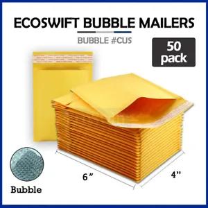 [16321 sold]50 #0000 4 x 6 ECOSWIFT SMALL SELF SEAL KRAFT BUBBLE MAILERS PADDED ENVELOPES