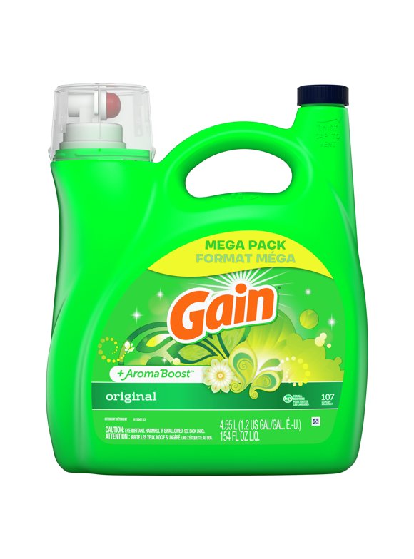 #77 | Gain + Aroma Boost Liquid Laundry Detergent, Original Scent, 107 Loads, 154 fl oz