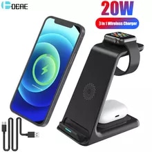 [5270 sold]:20W Wireless Charger Stand For IPhone 14 13 12 11 XR 8 Apple Watch 3 In 1 Fast Charging Dock Station for Airpods Pro IWatch 7