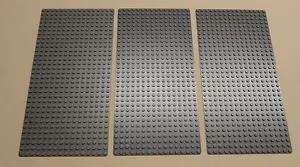 [17909 sold]x3 NEW Lego Gray Baseplates Base Plates Brick Building 16 x 32 Dots BLUISH GRAY