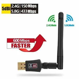 [14541 sold]600Mbps Wireless USB Wifi Adapter Dongle Dual Band 2.4G/5GHz W/Antenna 802.11AC