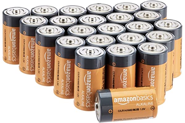 #46 | Amazon Basics 24 Pack C Cell All-Purpose Alkaline Batteries, 5-Year Shelf Life, Easy to Open Value Pack