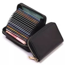 [5615 sold]:Business Card Holder Wallet Women/men Gray Bank/ID/Credit Card Holder 20 Bits Card Wallet PU Leather Protects Case Coin Purse