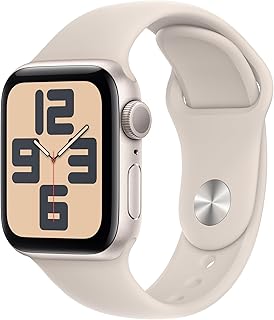 Apple Watch SE (2nd Gen) [GPS 40mm] Smartwatch with Starlight Aluminum Case with Starlight Sport Band S/M. Fitness &amp; Sleep Tracker, Crash Detection, Heart Rate Monitor