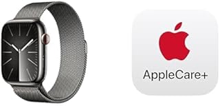 Apple Watch Series 9 [GPS + Cellular 45mm] Smartwatch with Graphite Stainless Steel Case with Graphite Milanese Loop. Fitness Tracker, ECG Apps, Always-On Retina Display with AppleCare+