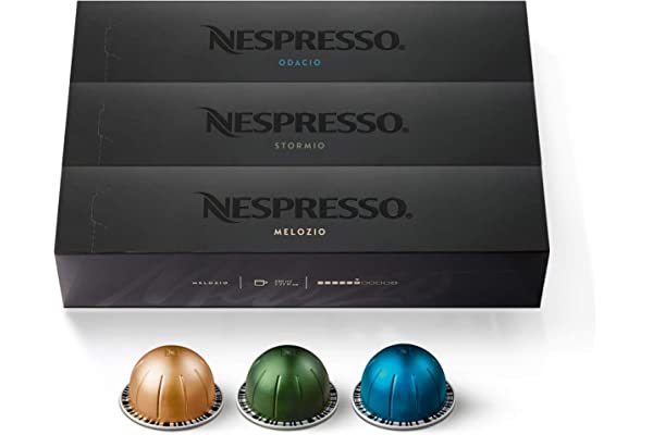 #82 | Nespresso Capsules VertuoLine, Medium and Dark Roast Coffee, Variety Pack, Stormio, Odacio, Melozio, 10 Count (Pack of 3), Brews 7.77 Ounce