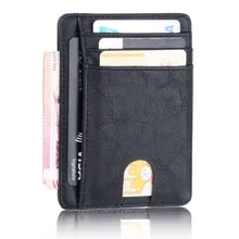 [9214 sold]:THINKTHENDO Slim RFID Blocking Leather Wallet Credit ID Card Holder Purse Money Case for Men Women 2020 Fashion Bag 11.5x8x0.5cm