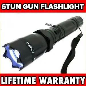 [13013 sold]Metal MILITARY Stun Gun 999 Million Volt Rechargeable LED Flashlight + Case NEW