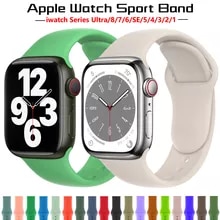 [9468 sold]:Silicone Strap For Apple Watch Band 44mm 45mm 49mm 40mm 38mm Watchband Apple Watch Bracelet iwatch Series 3 4 5 6 7 8 SE Ultra