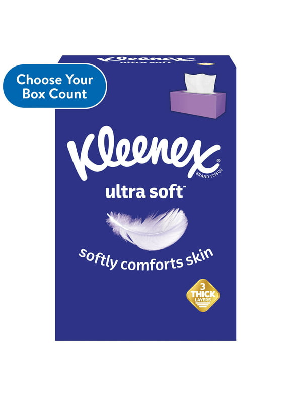 #30 | Kleenex Ultra Soft Facial Tissues, 4 Flat Boxes (480 Total Tissues)