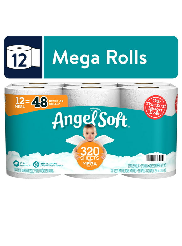 #7 | Angel Soft Toilet Paper, 12 Mega Rolls