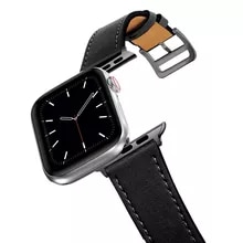 [6044 sold]:Business Real Leather Loop Bracelet Belt Band for Apple Watch SE 8765 42MM 38MM 44MM 40MM Strap on Smart iWatch 4 Watchband 45mm