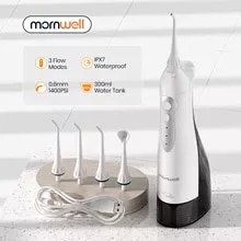 [21407 sold]:Oral Irrigator USB Rechargeable Water Flosser Portable Dental Water Jet 300ML Water Tank Waterproof Teeth Cleaner