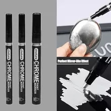 [6524 sold]:1Pcs Chrome Mirror Marker Silver Marker Liquid Pen for Cards, Posters, Rock Mugs, Ceramic, Glass, Metallic Craftwork Paint Pen